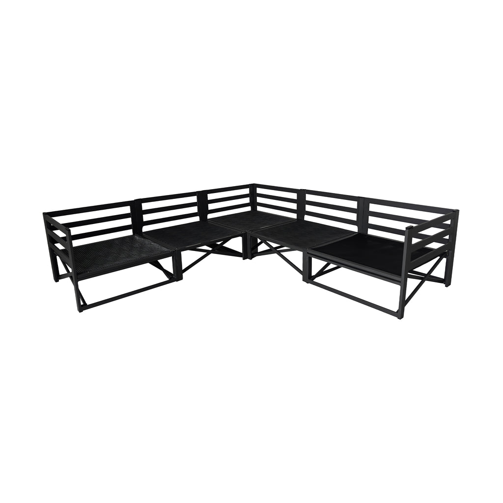 Patio L Shaped Sectional, Grey, Deep Seating with Modular Design