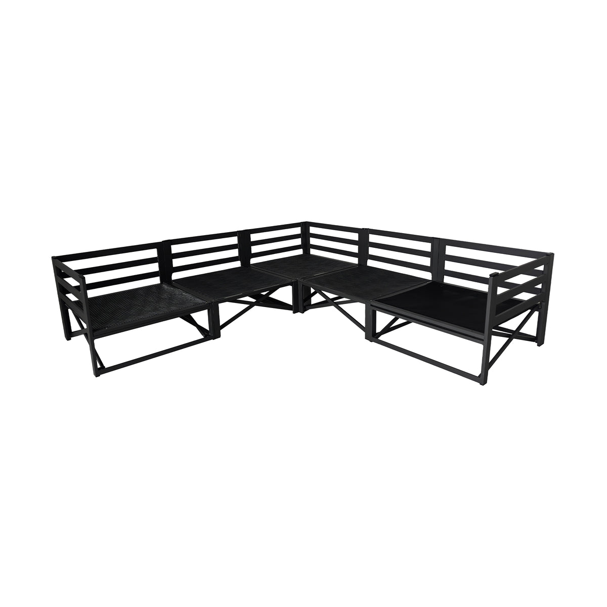 Patio L Shaped Sectional, Grey, Deep Seating with Modular Design