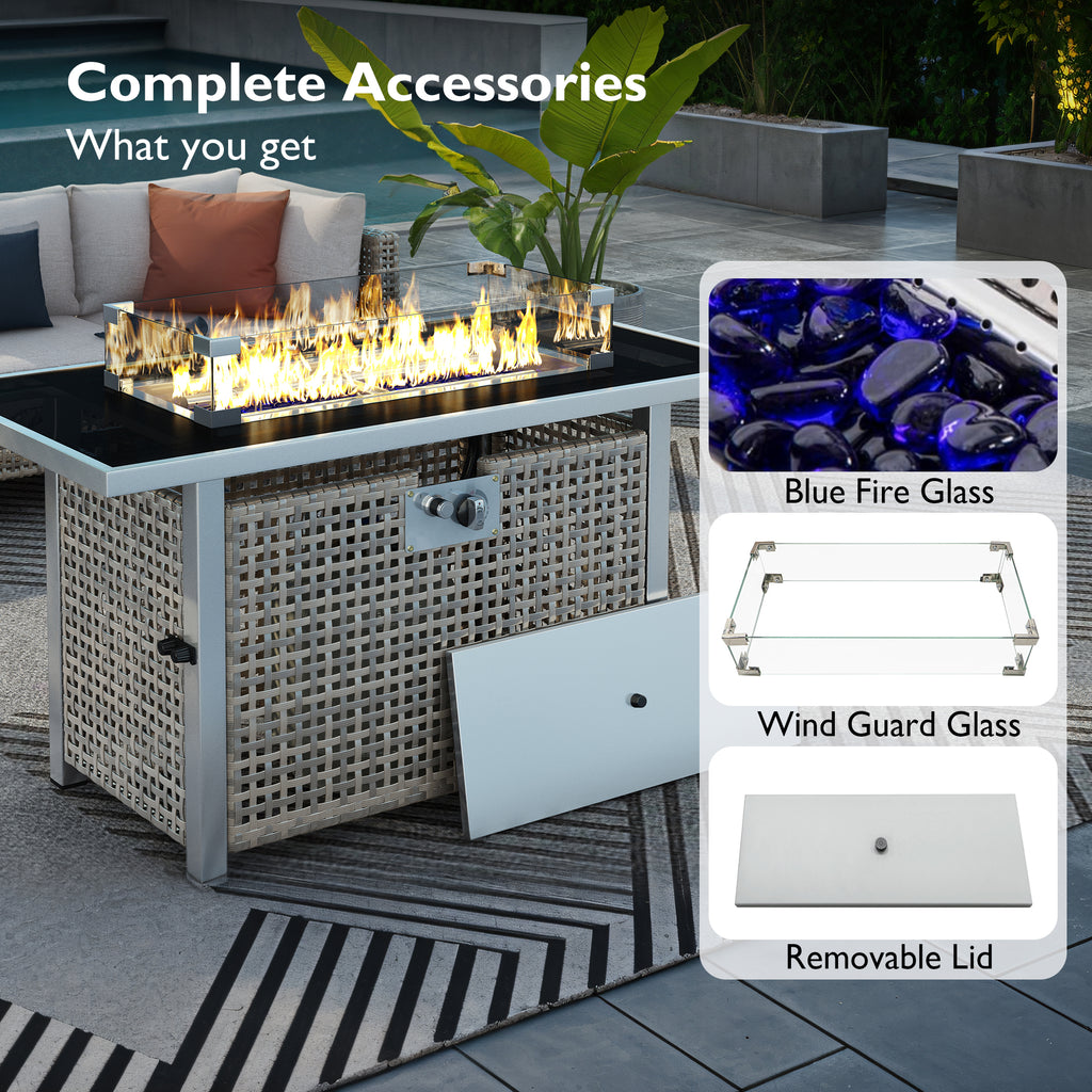 K&K 43" Propane Gas Fire Pit Table