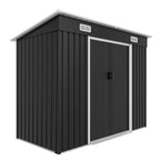 8x4ft Metal Shed, Sliding Door Galvanized Steel Shed