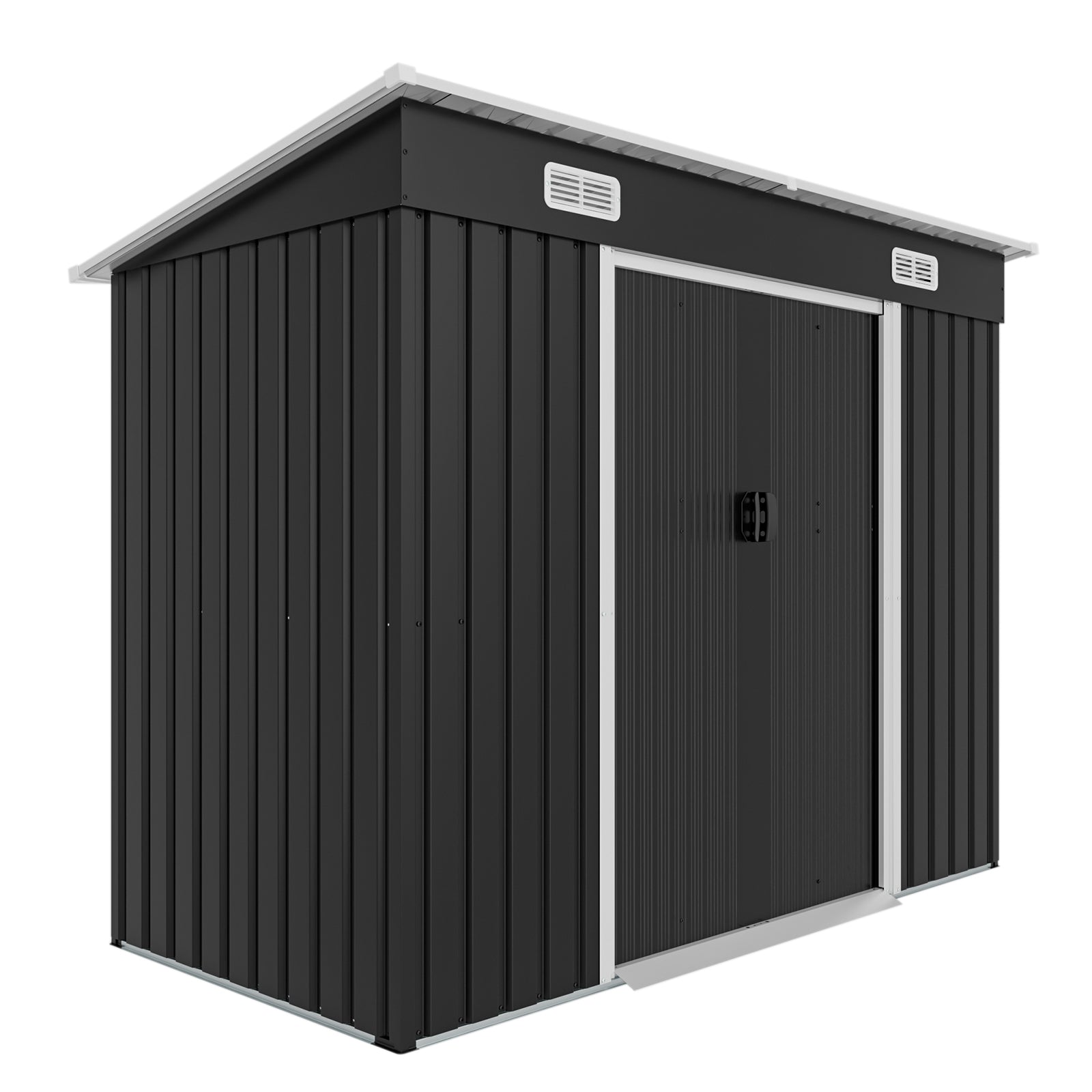 8x4ft Metal Shed, Sliding Door Galvanized Steel Shed