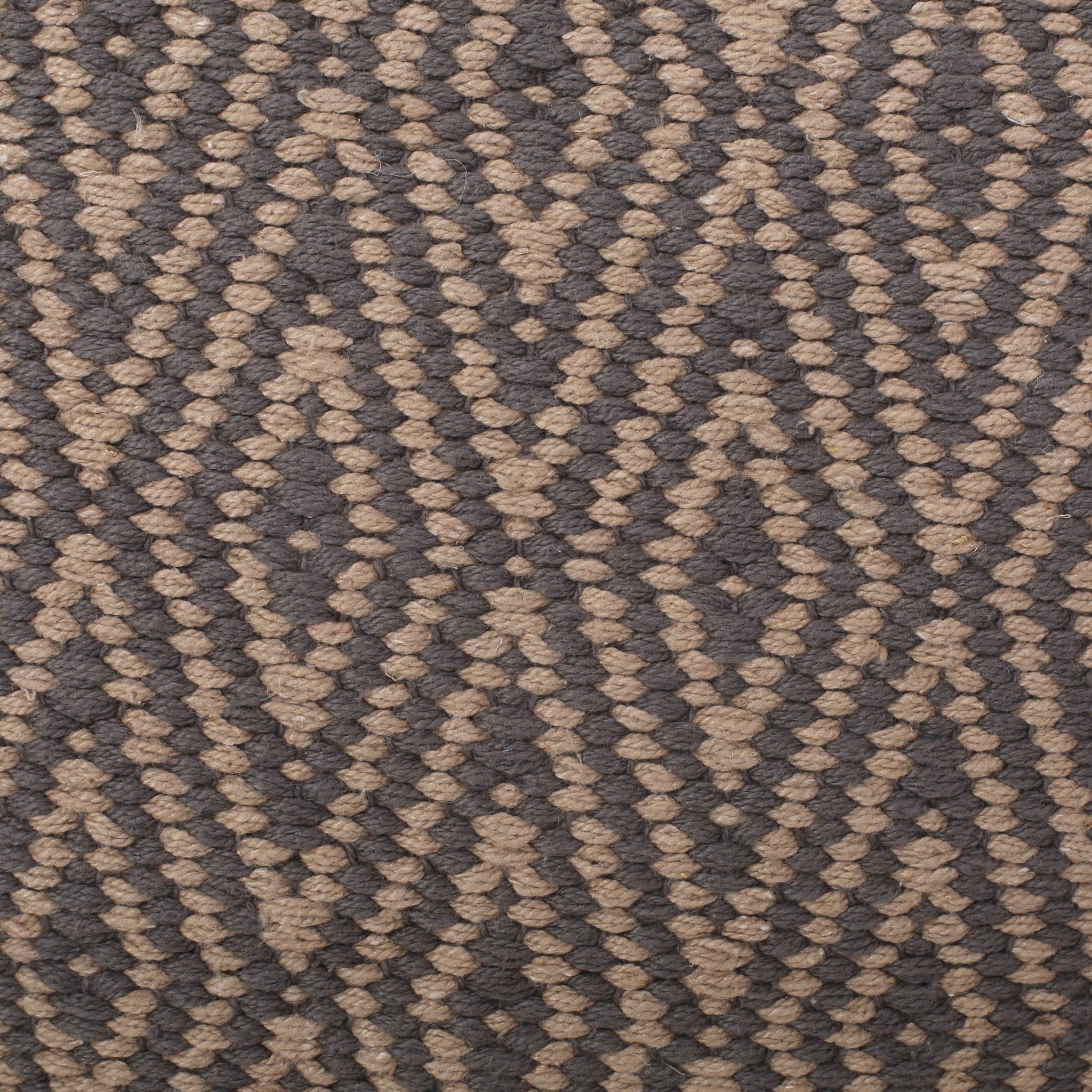 Amuleto Hand Loomed Cotton Pouf - Dark Gray / Brown