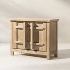 Rowan 48" Solid Reclaimed Pine 2-Door Crossbar Accent Storage Cabinet