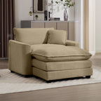 Comfortable Single Chair Deep Seat Sofa With Footstool
