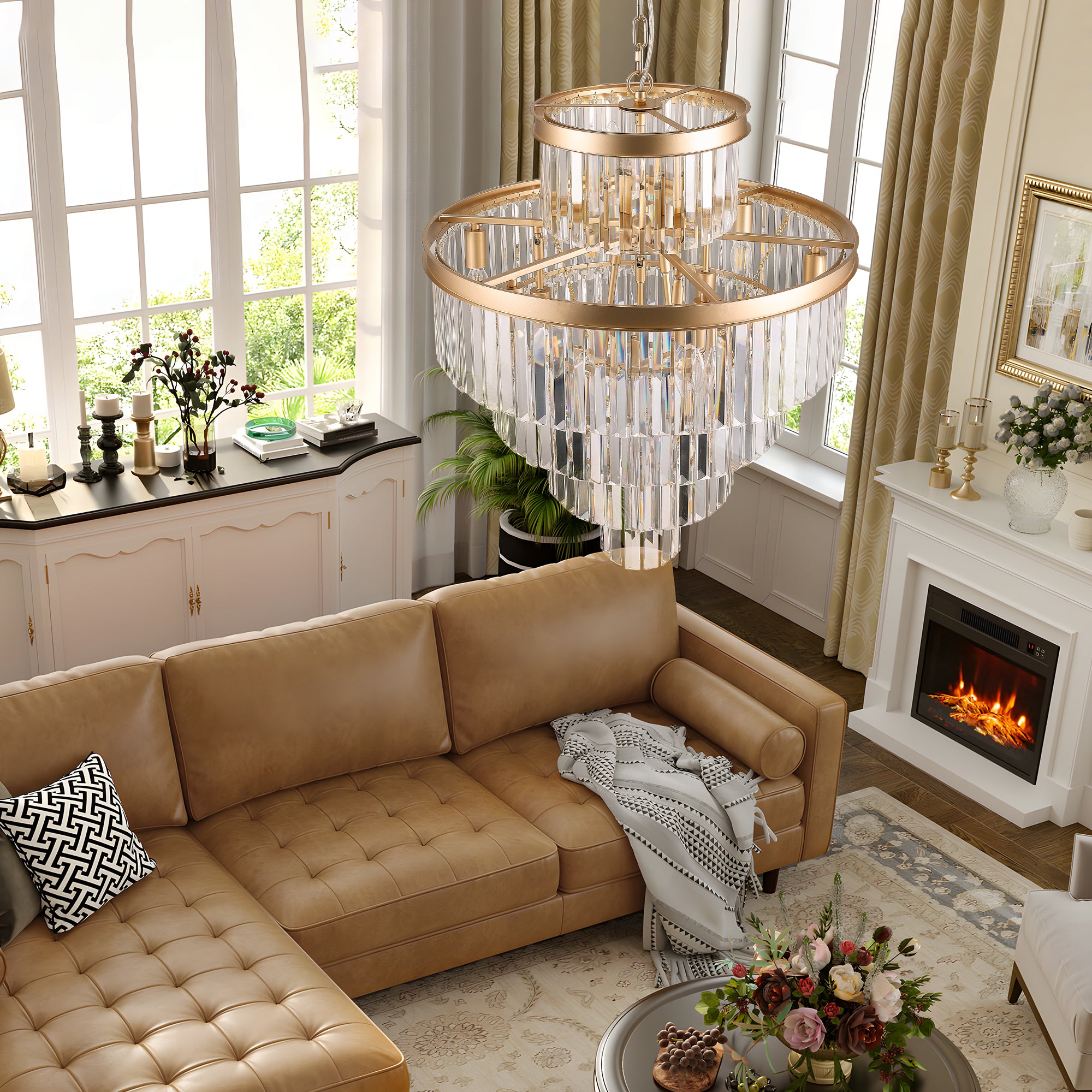 Golden Luxury Crystal Chandelier