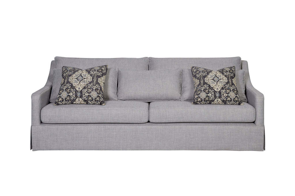 Sofa with Skirt and Reversible Cushions and 2 Pillows