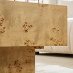 43.31 Inch Burl Wood Veneer Coffee Table