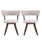 Modern Upholstered Dining Chairs with Curved Back