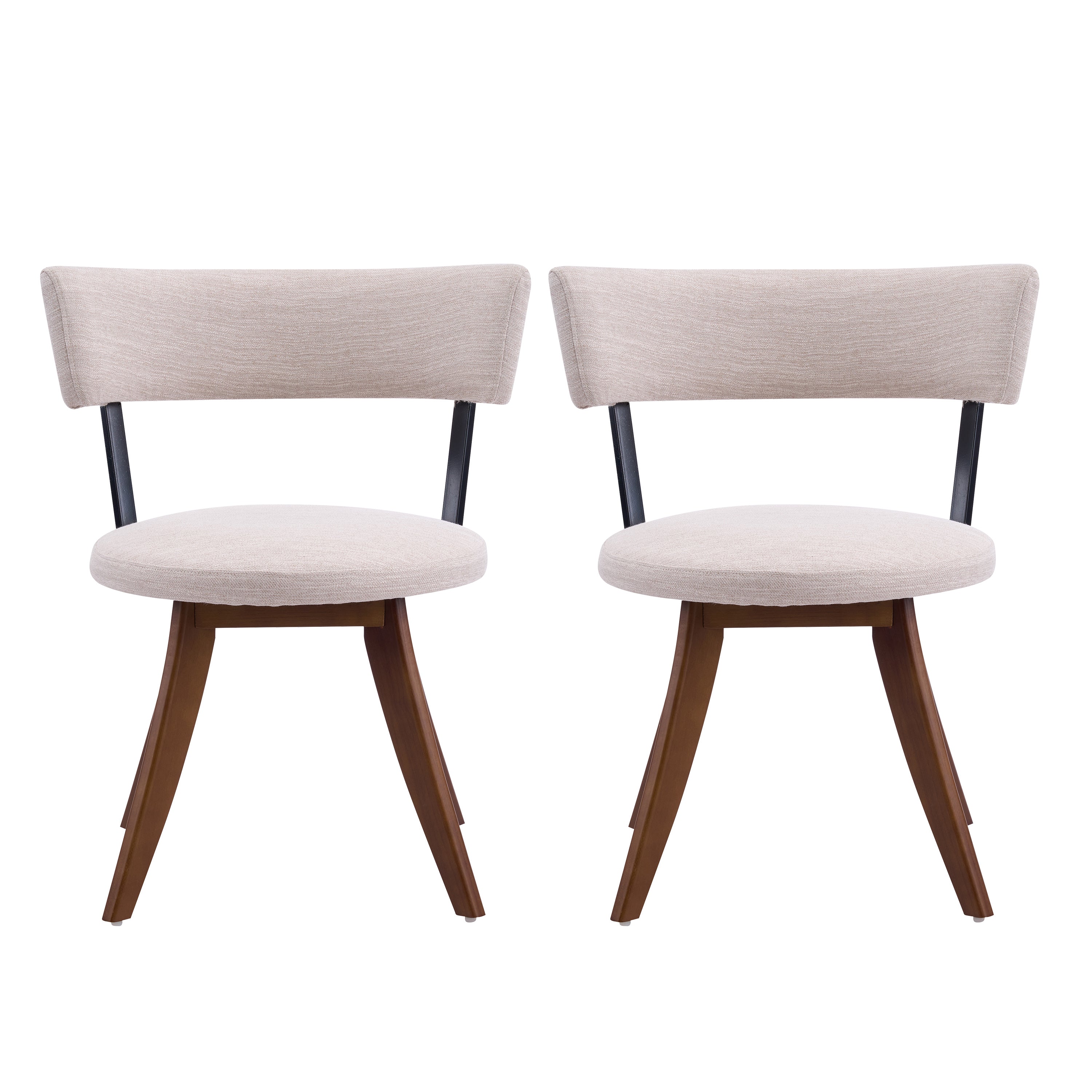 Modern Upholstered Dining Chairs with Curved Back