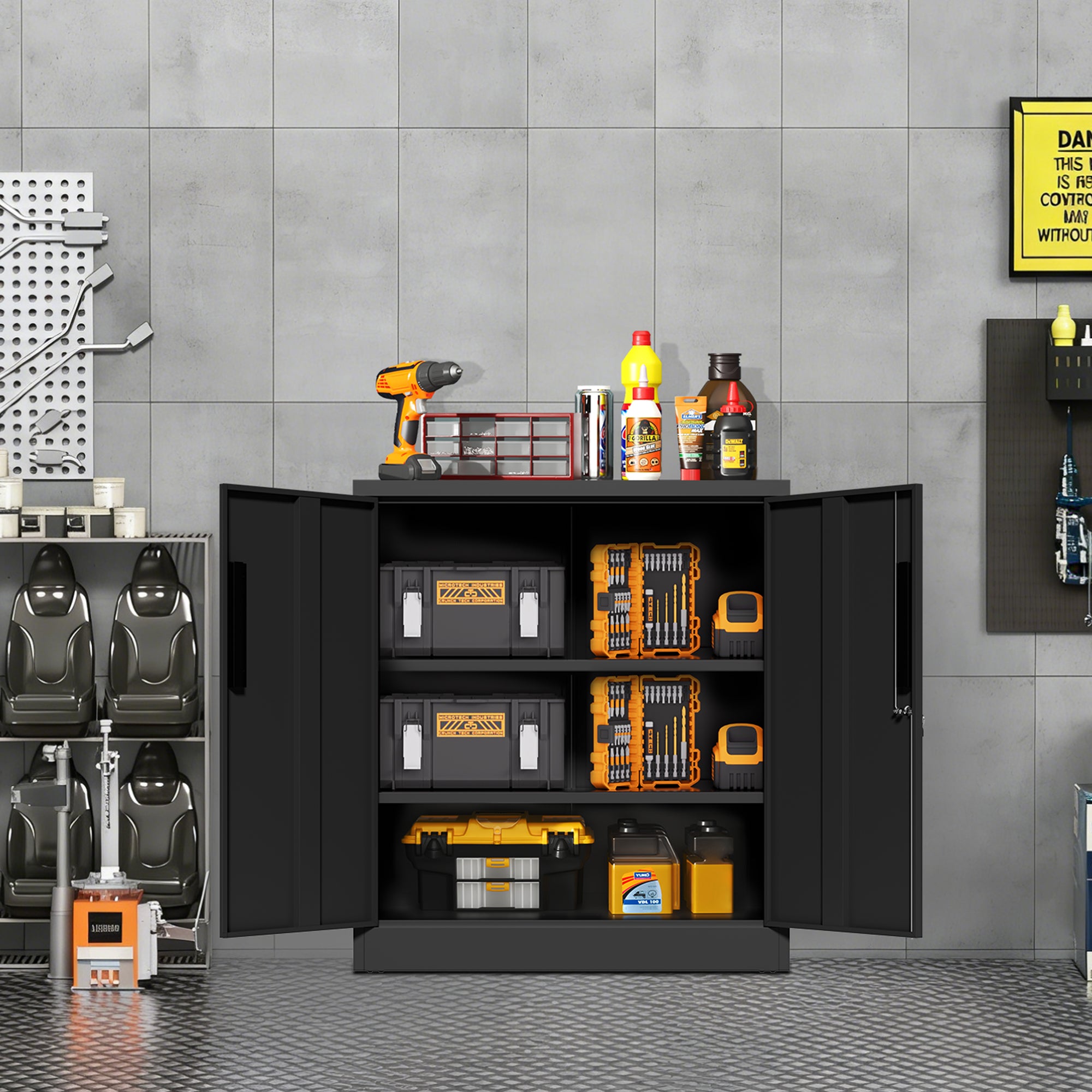 Metal Storage Cabinet with Lock