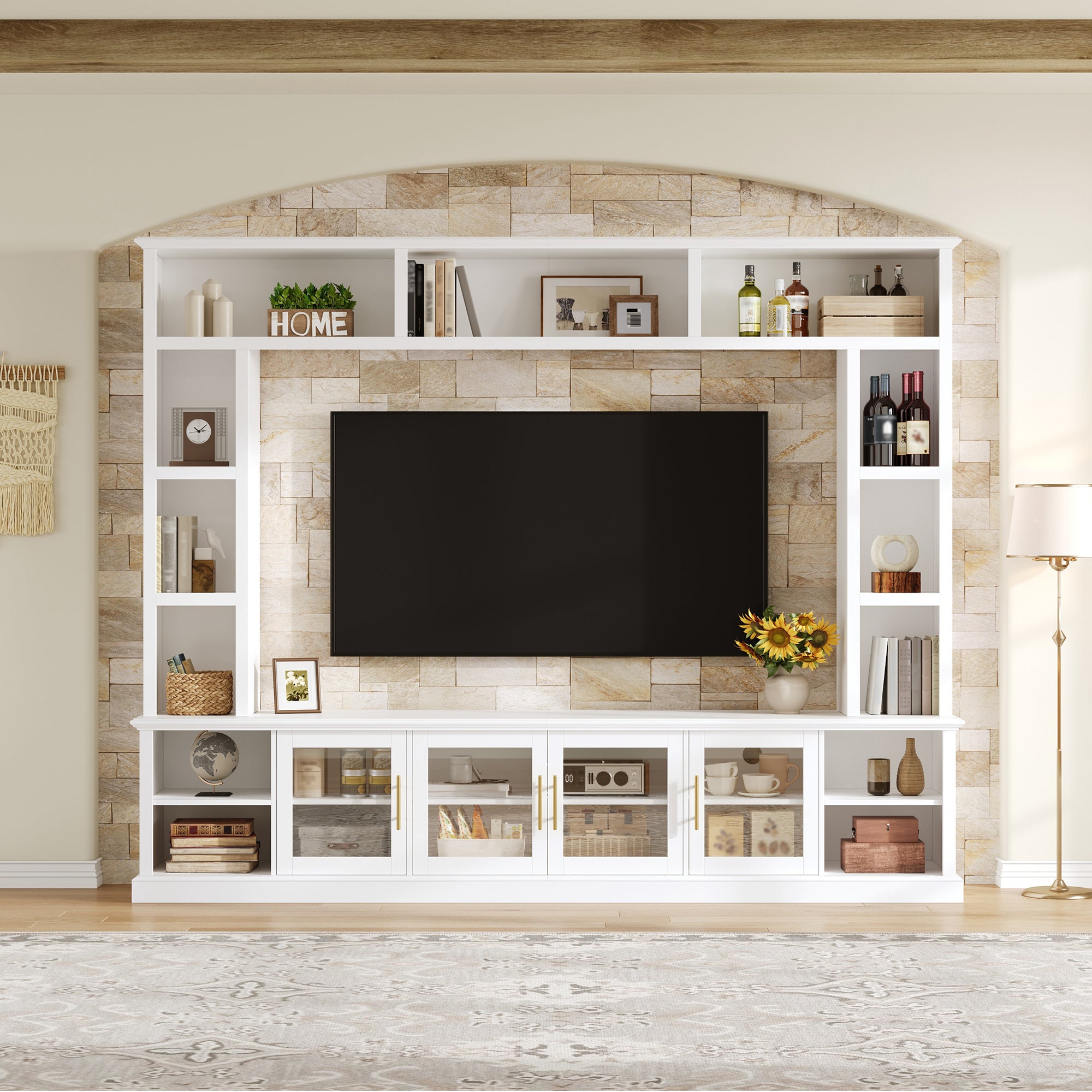 All-in-One Modern Entertainment Center for TVs Up to 80"