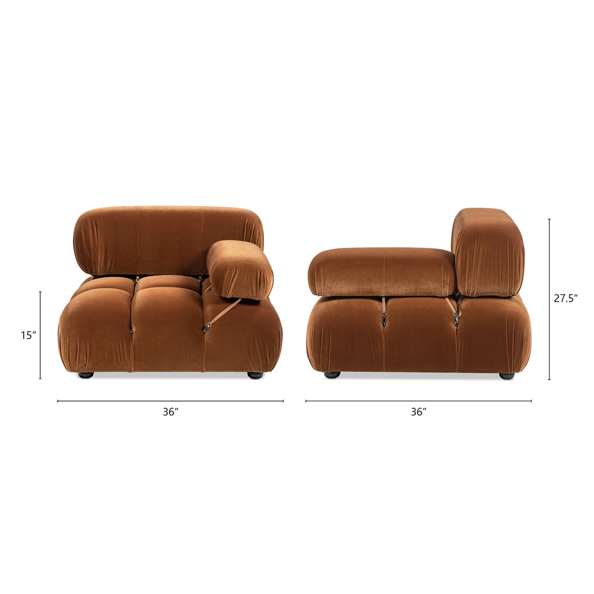 Marcel 36-Inch Bubble Modular Lounge Chair, Olive Velvet