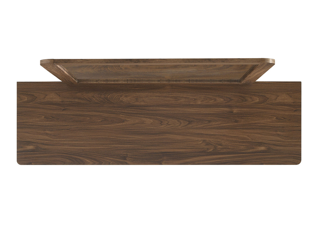 Walnut Color Dresser 6-Drawers Bedroom Furniture Solid wood Mid-Century Modern Rounded Edges 1pc