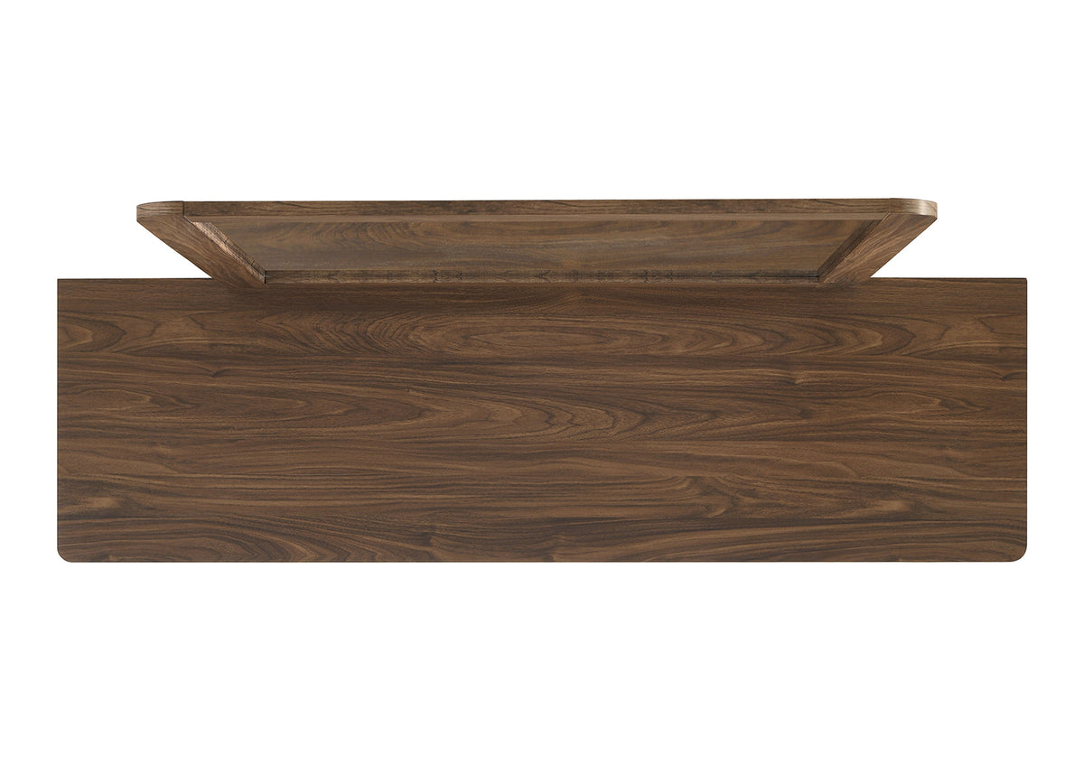 Walnut Color Dresser 6-Drawers Bedroom Furniture Solid wood Mid-Century Modern Rounded Edges 1pc