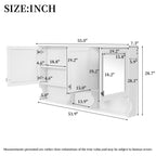 55 Inch Mirror Medicine Cabinet with Open Shelves