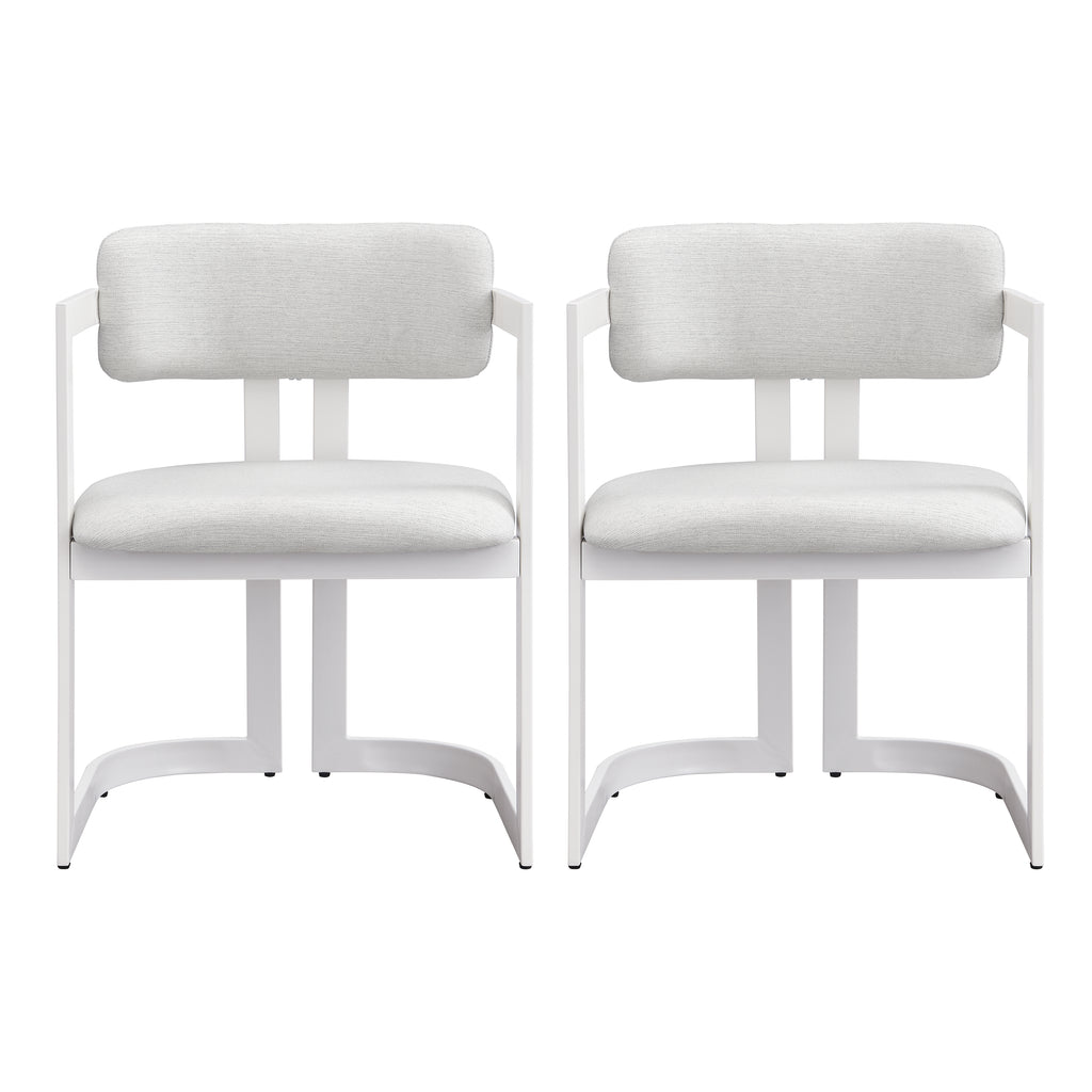 Upholstered Dining Chairs Set of 2, Fabric Armchairs