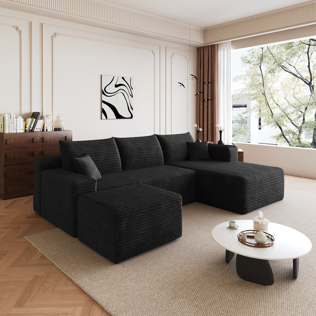 95" Cloud Sectional Sofa with Ottoman