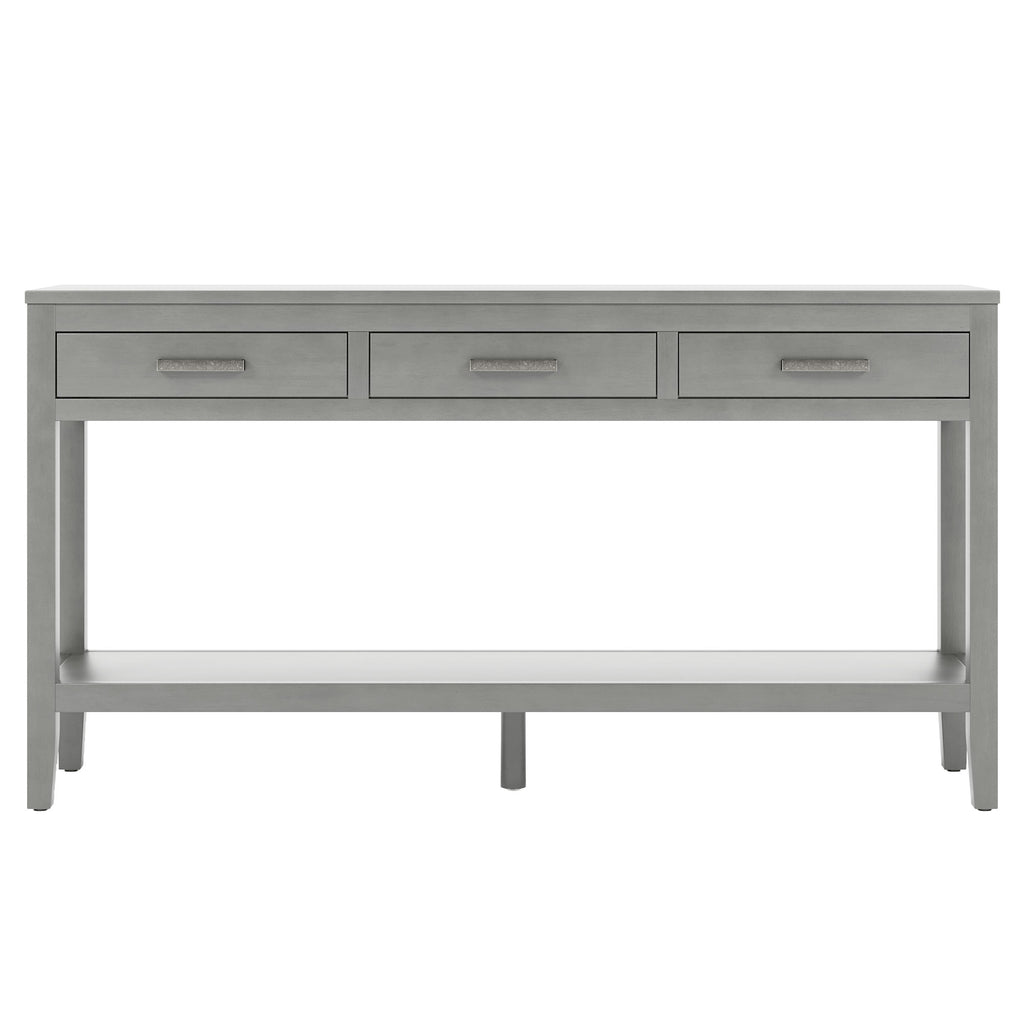 U_STYLE 59.1'' Farmhouse Entryway Table with 3 Drawers