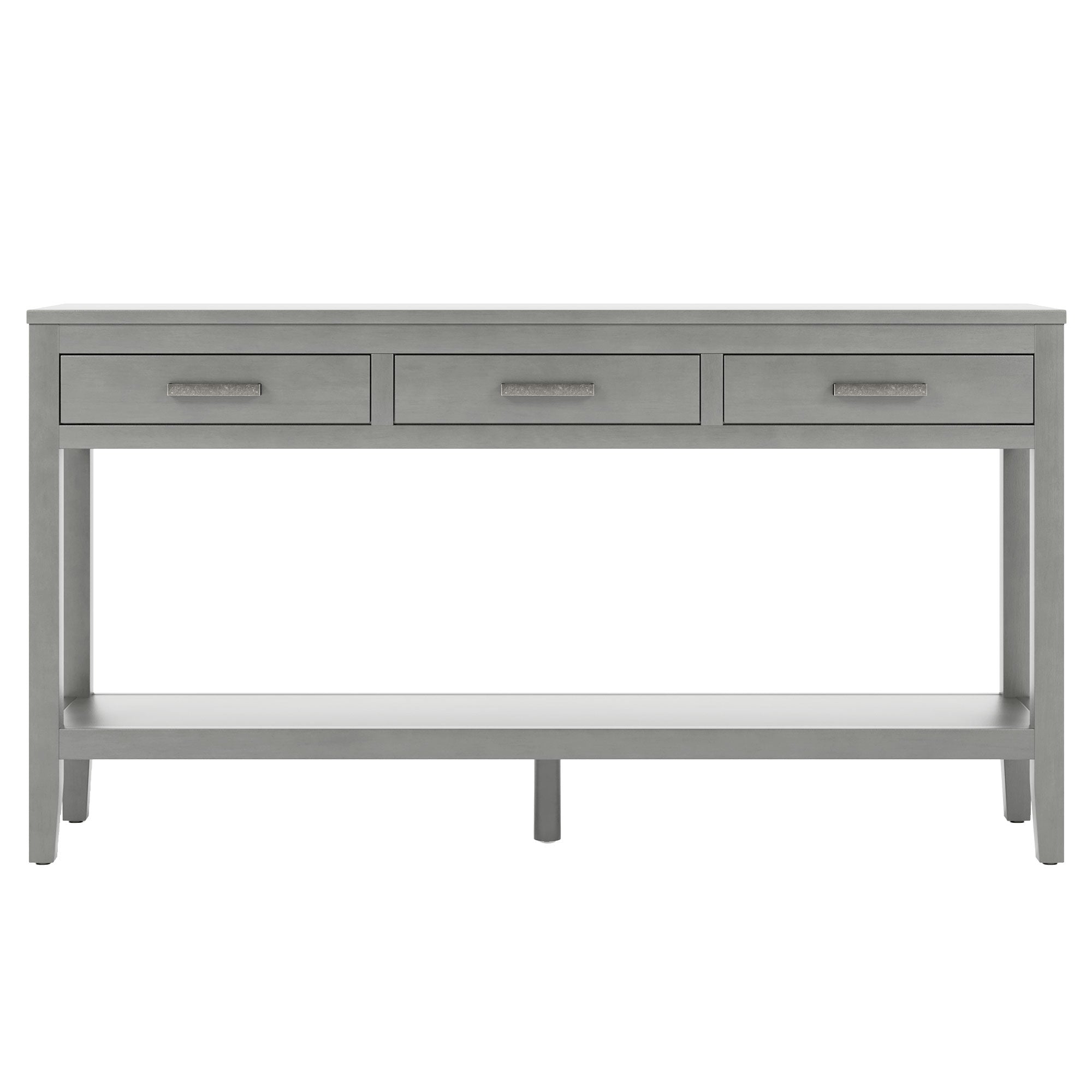 U_STYLE 59.1'' Farmhouse Entryway Table with 3 Drawers