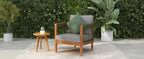 Acacia Wood Outdoor Club Chair with Handwoven Rope Accents
