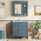 30'' Bathroom Vanity with Top Sink and Mirror Cabinet
