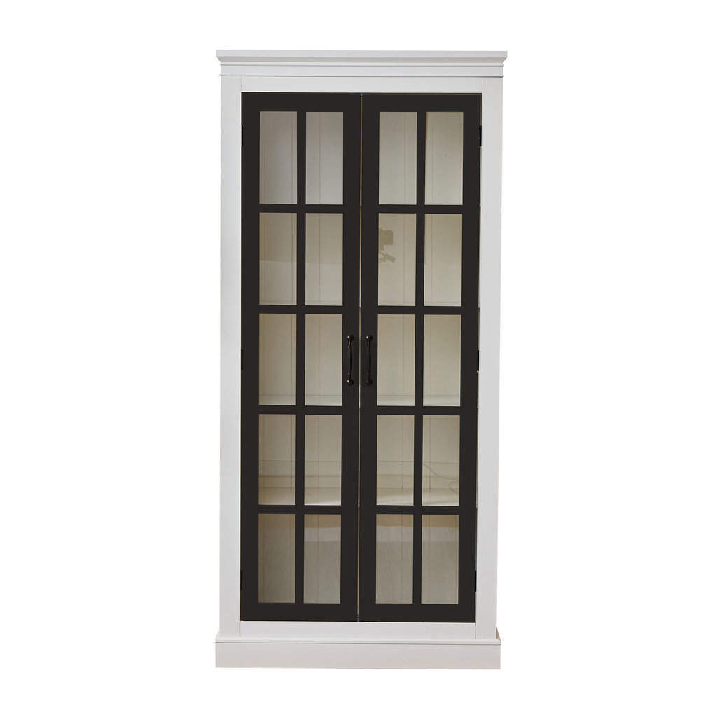 71.2'' Freestanding Glass Door Pantry