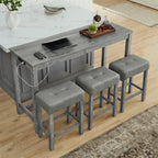 59 Inch Bar Table, Dining Table and Chair Set