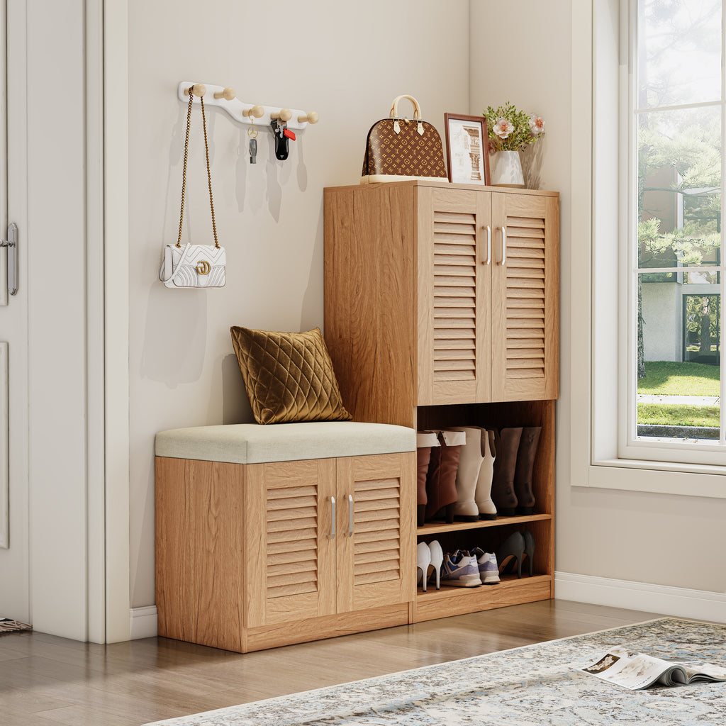 Multi Functional Shoe Storage Cabinet with Bench
