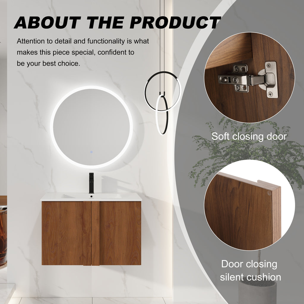 30" Wall-Mounted Bathroom Vanity with Sink Combo