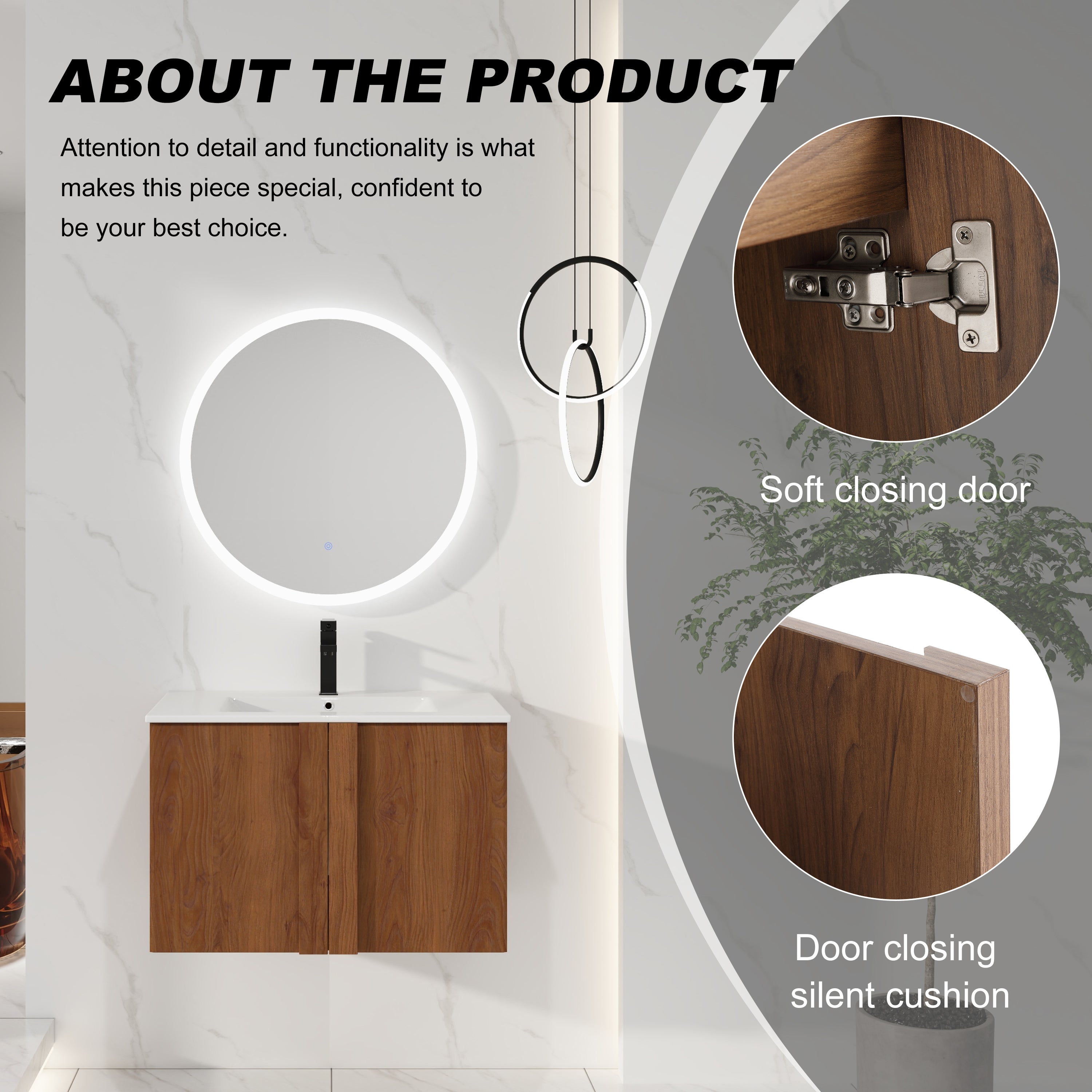 30" Wall-Mounted Bathroom Vanity with Sink Combo
