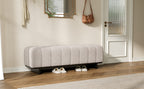 Indoor Dining Bench in Oatmeal Chenille