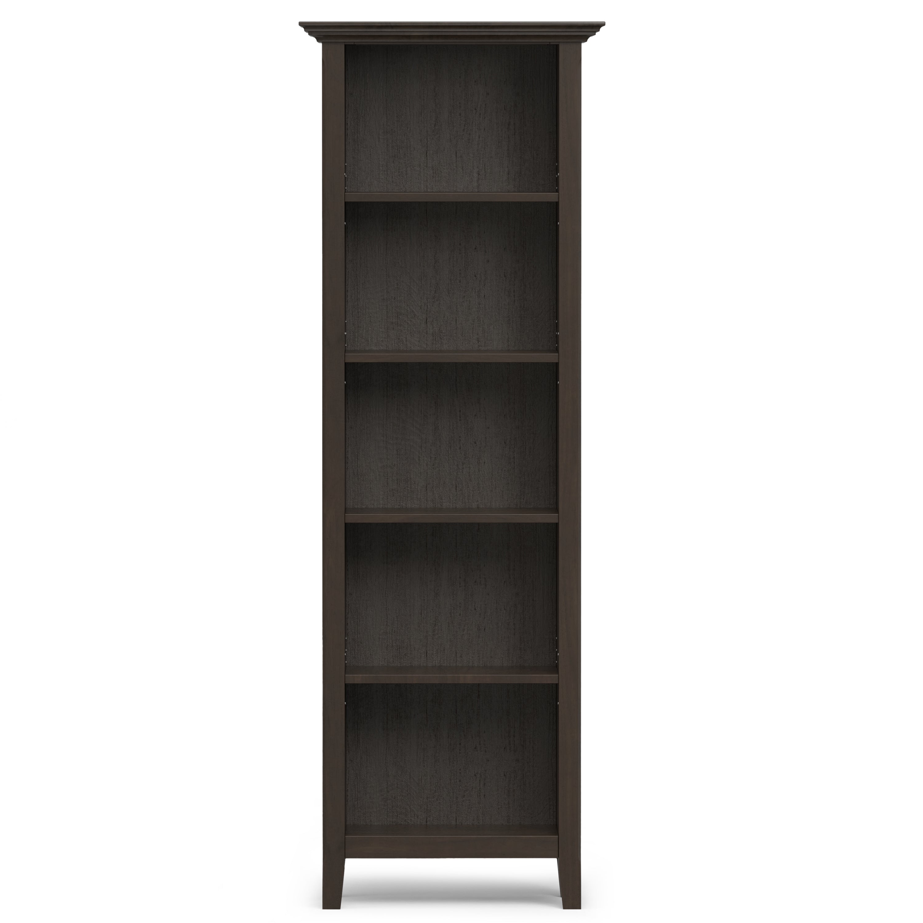 Amherst 24 Inch Solid Wood 5 Shelf Bookcase in Hickory