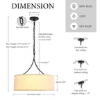 Modern 3-Light Fabric Pendant Light