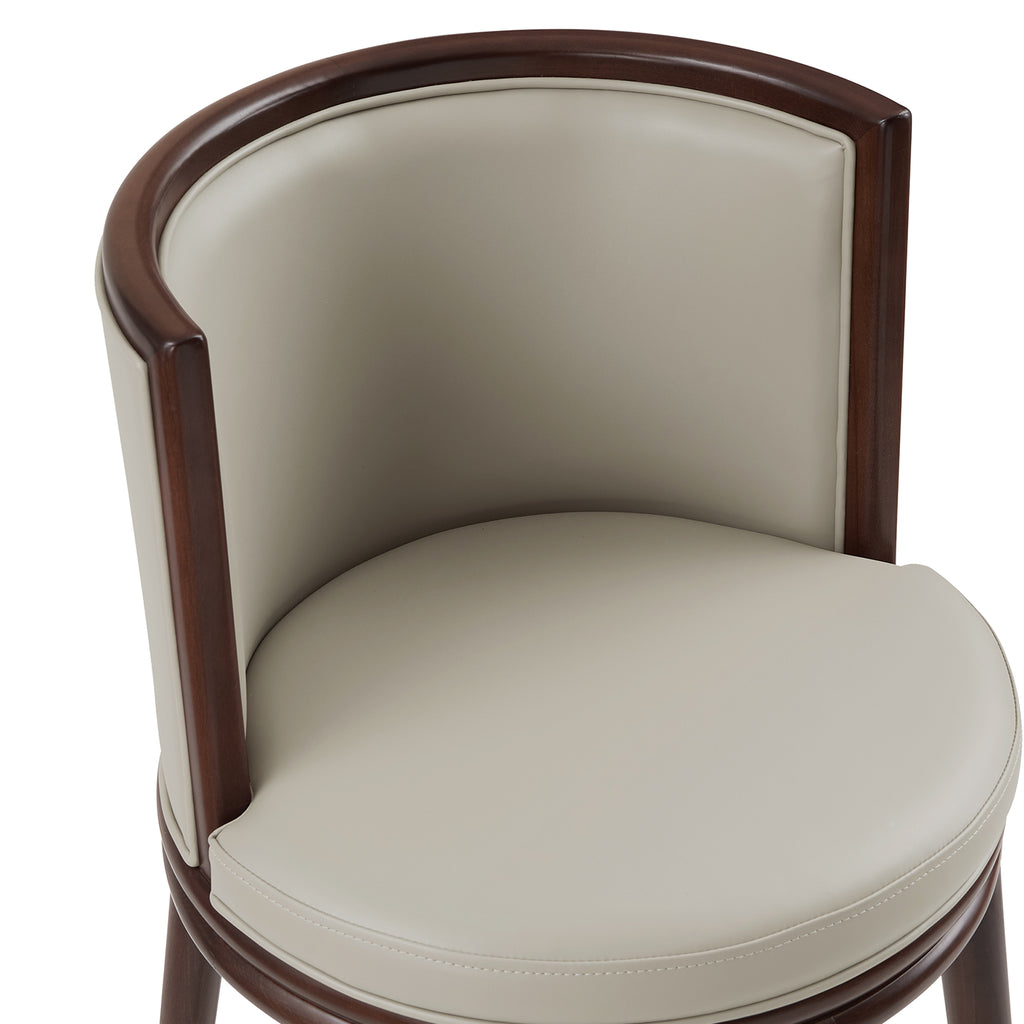 Evalyn Wood Upholstered Barstool in Stone