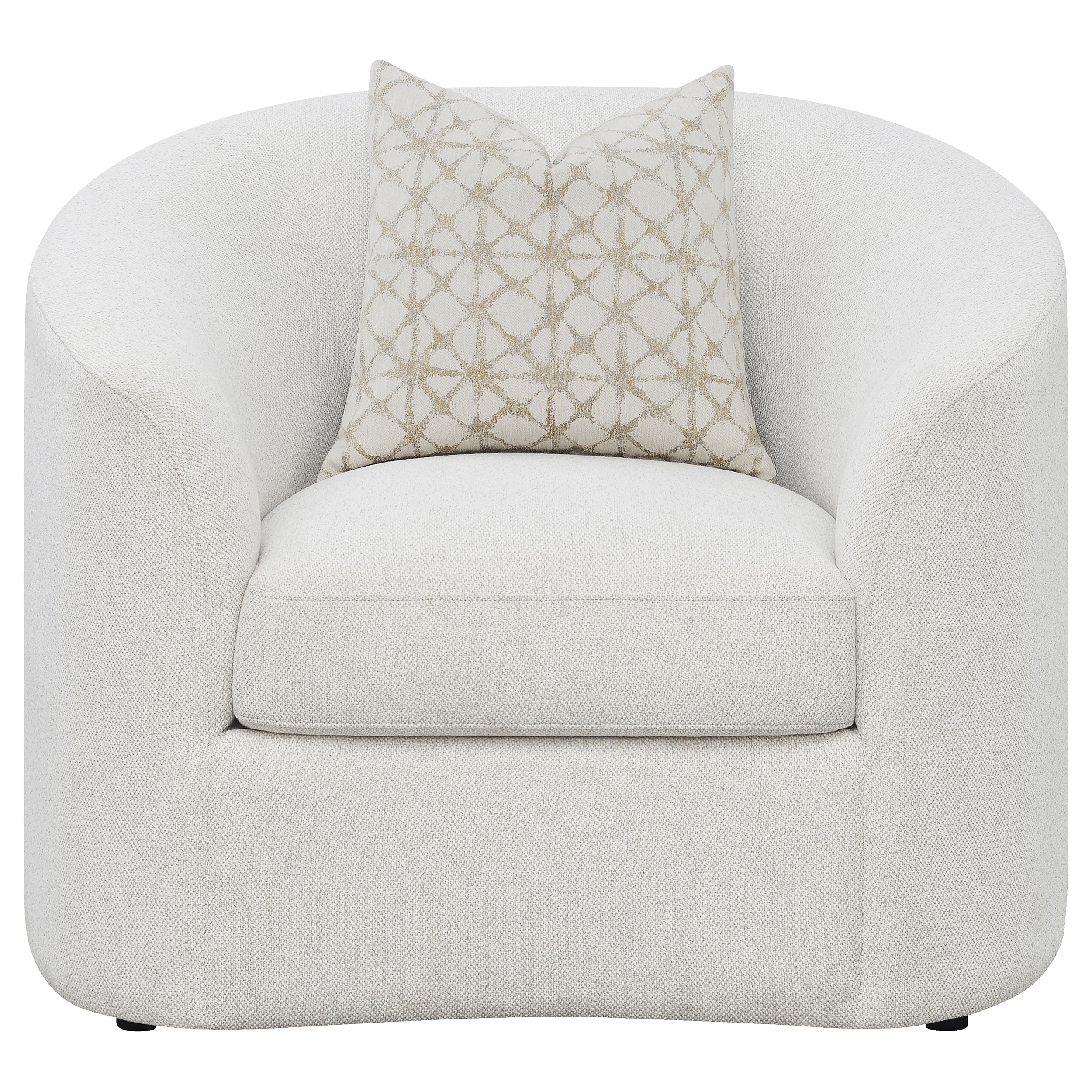 Rory Latte Sloped Arms Chair with Pillow