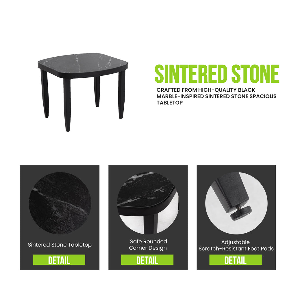 6PC Outdoor Conversation Set with Swivel Chairs & Sofa