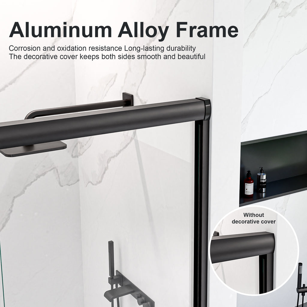 Semi-Frameless Double Sliding Shower Door - 56"-60"W*72"H