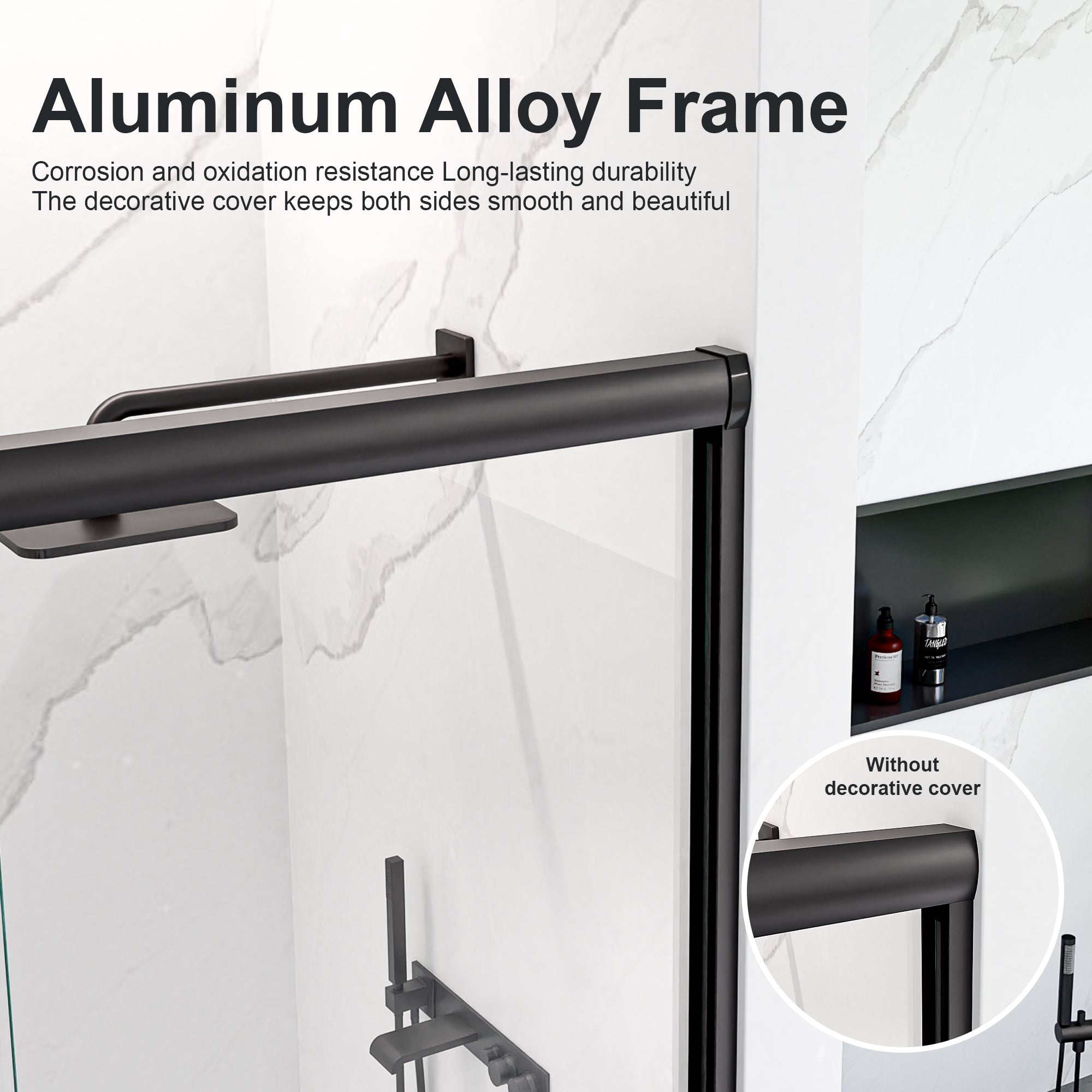 Semi-Frameless Double Sliding Shower Door - 56"-60"W*72"H