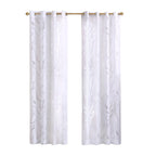 Grommet Top Sheer Bird on Branches Burnout Window Curtain