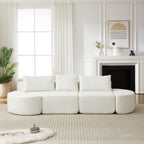 106.3-Inch V-Shaped Modular Sofa Set in Chenille Fabric