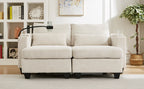 Convertible Chaise Lounge 63" Loveseat Sofa Bed