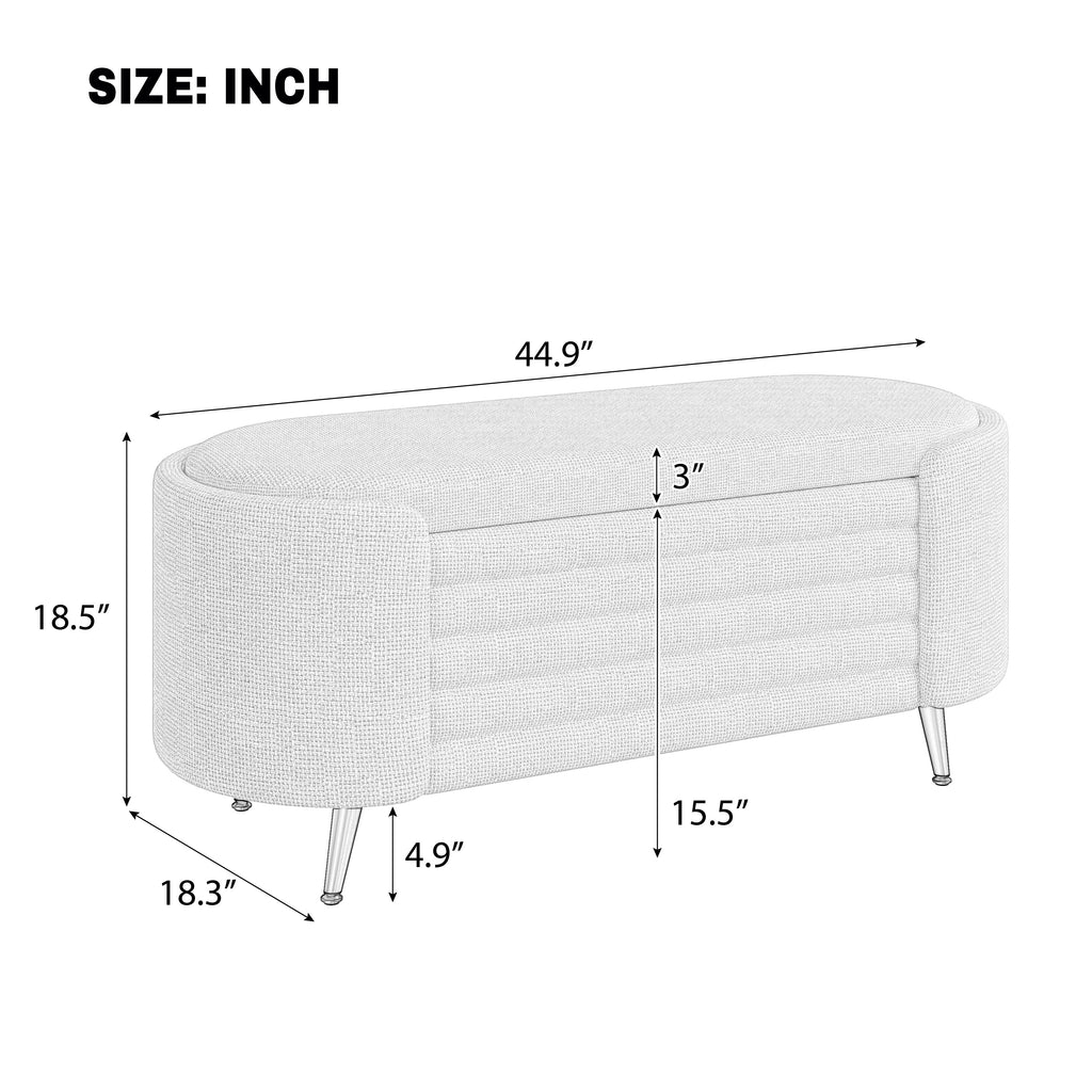 Modern Storage Ottoman Upholstered Storage Bench
