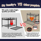 Durable Square Tube Iron Bunk Bed Featuring Safety Rails