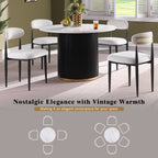 46 Inch Round Faux Marble Dining Table