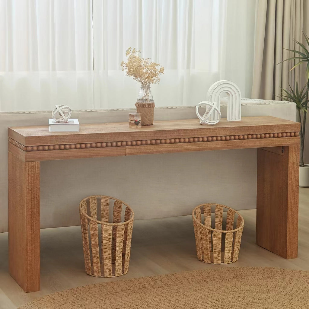 64in Rustic Wood Console Table