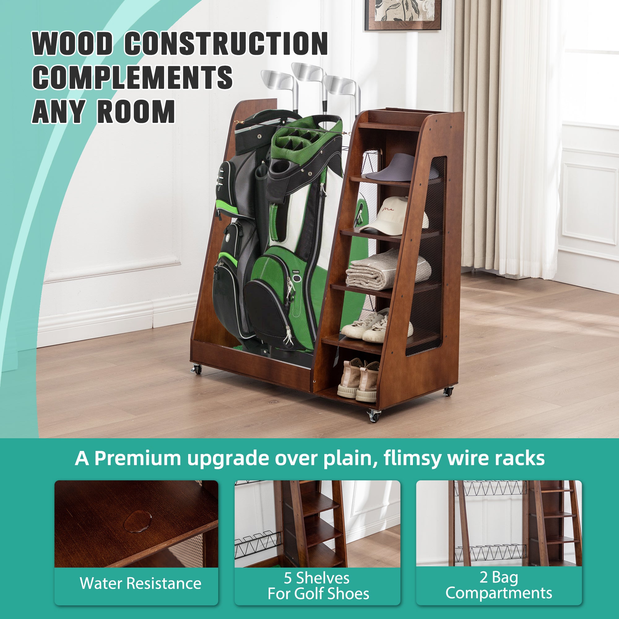 Golf Bag Organizer for Garage