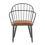 Indoor Upholstered Dining Chair With Metal Legs (Set of 2)
