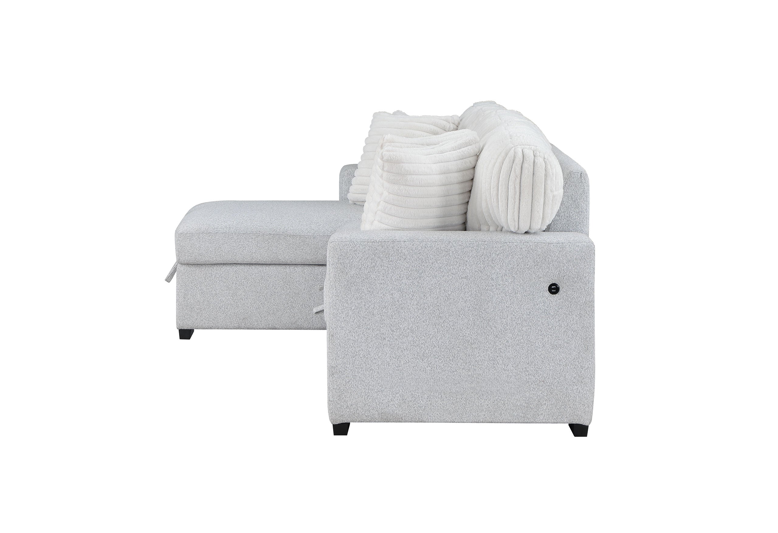 Ford Light Grey/White Reversible Pull Out Sofa Bed