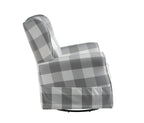 Patli Gray & White Fabric Glider Chair with Swivel