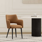 Tremont Metal Vegan Leather Armchair in Saddle